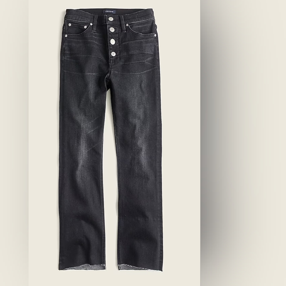 J crew 9" demi-boot crop jean in charcoal